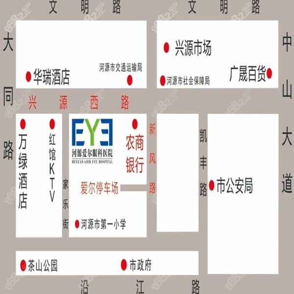 河源爱尔眼科医院地址及交通路线8682.cc