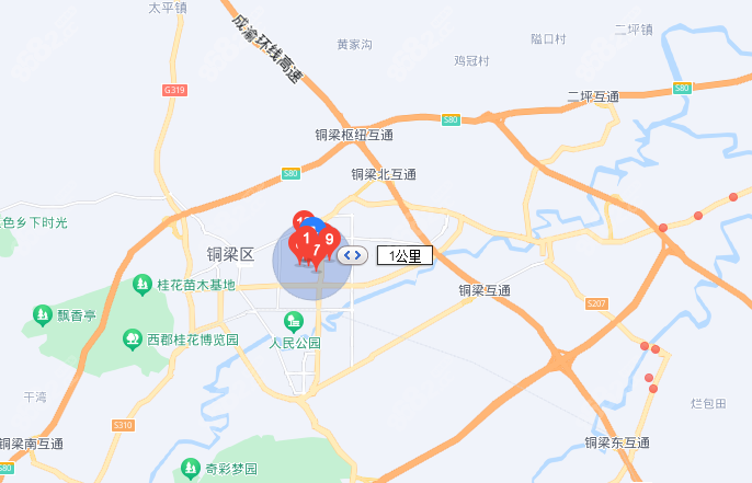 铜梁爱尔眼科路线示意图M.8682.cc