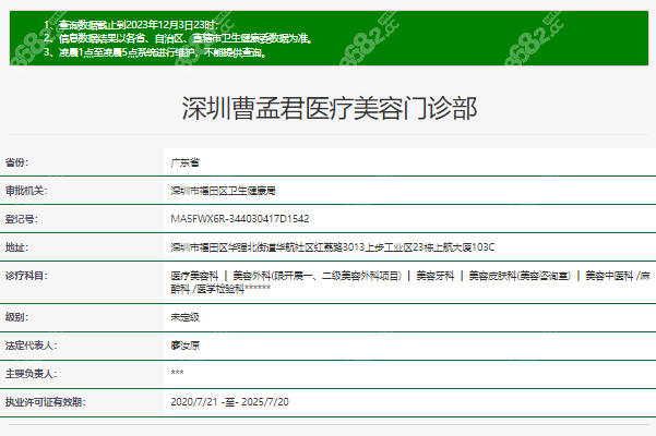 深圳曹孟君医疗美容医院正规吗