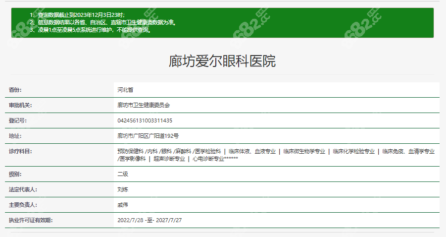 廊坊爱尔眼科医院资质