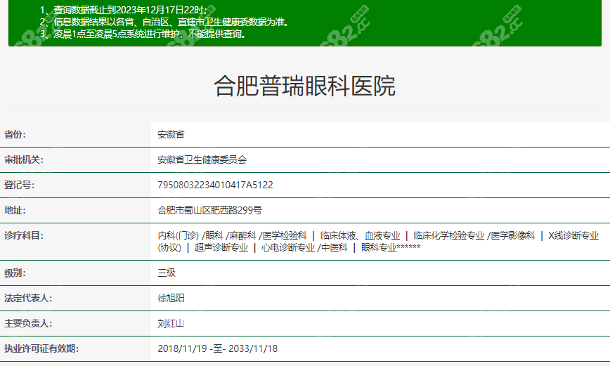 合肥普瑞眼科医院资质分享www.8682.cc