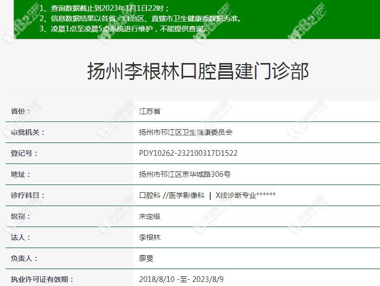 扬州李根林口腔昌建门诊部