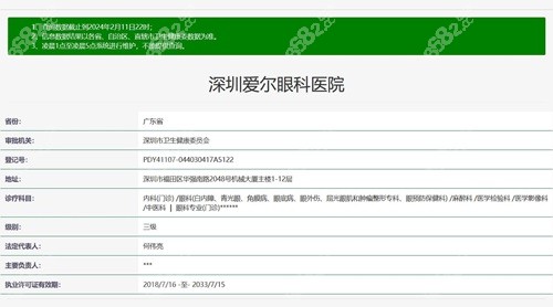 深圳爱尔眼科医院正规资质