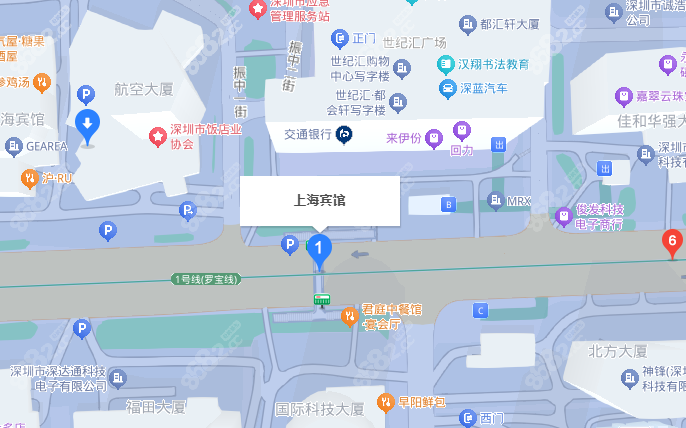 深圳孙湄杨整形医院公交地铁路线之公交站示意图