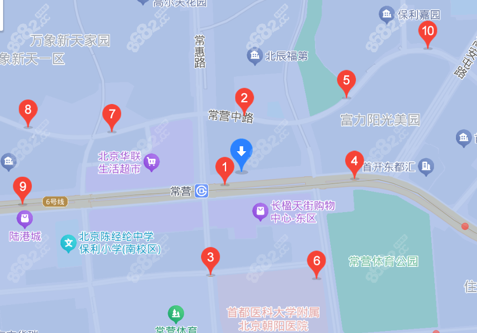 北京启康口腔常营店附近公交站点