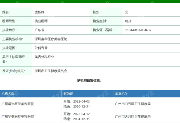 唐新辉医生在哪家医院