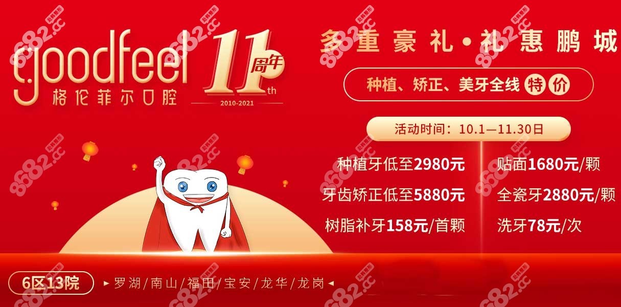 格伦菲尔口腔11月的优惠活动