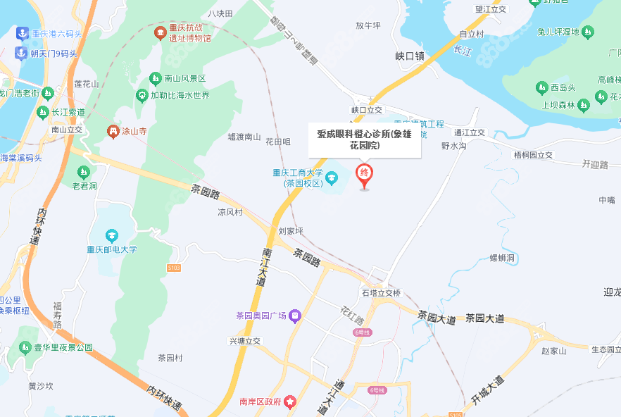 重庆爱成眼科地址在南岸区天文街道,乘坐6号线到院预约便捷