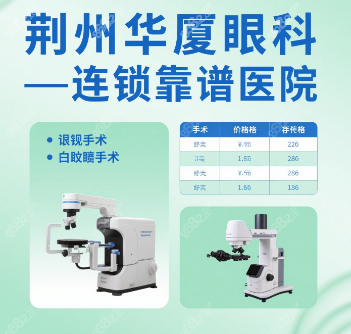 荆州华厦眼科是连锁靠谱医院,做近视/白内障等手术好含价格
