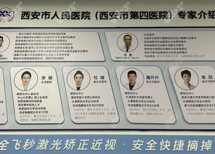 西安四院近视眼手术医生团队揭秘
