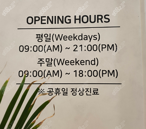 韩国本思皮肤科营业时间