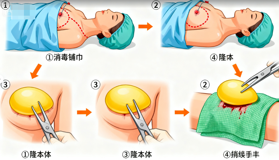 豐胸過(guò)程圖