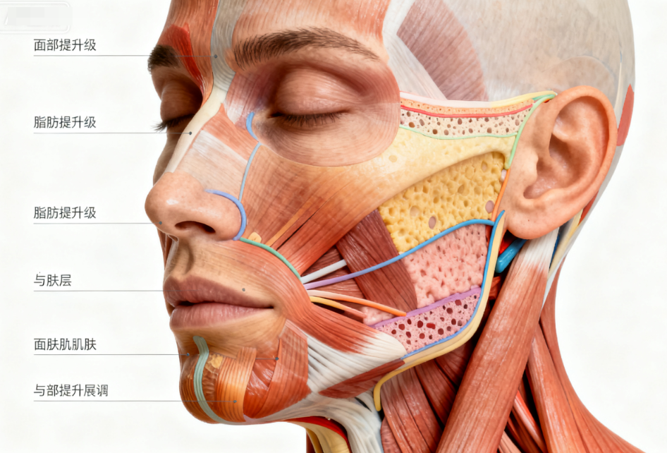 面部提升示意圖