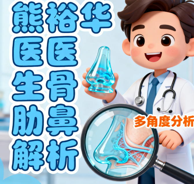 熊裕华医生肋骨鼻图片解析：从正面、侧面、仰视角度，看鼻背弧度与鼻尖细节