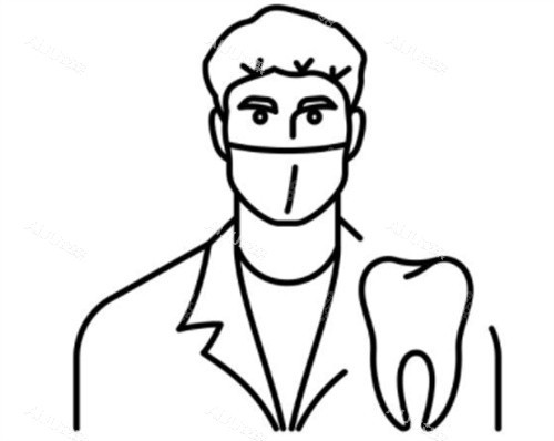 牙醫(yī)和牙齒簡筆圖