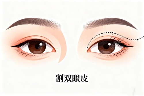 割雙眼皮卡通圖