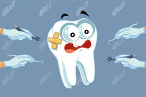 牙齒治療卡通圖