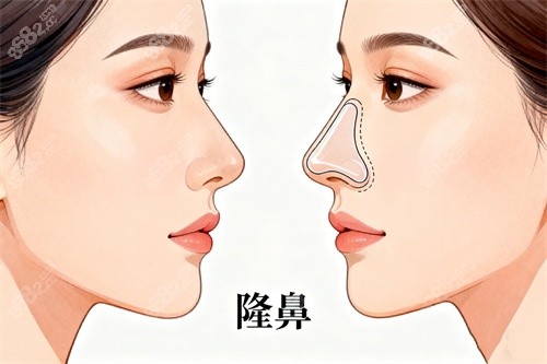 假體隆鼻前后對(duì)比圖