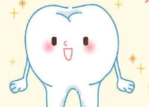 牙齒美白后卡通示意圖