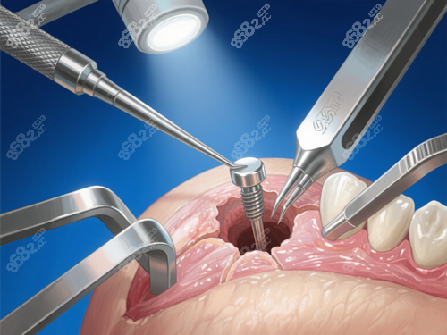 種植牙過程示意圖片