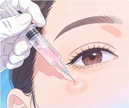 玻尿酸注射眼周的示意圖
