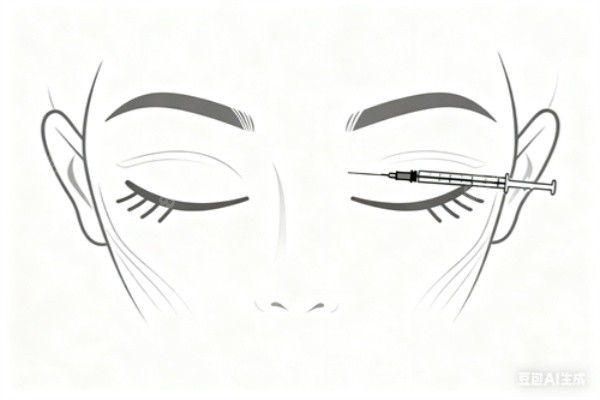 眼部打玻尿酸卡通圖