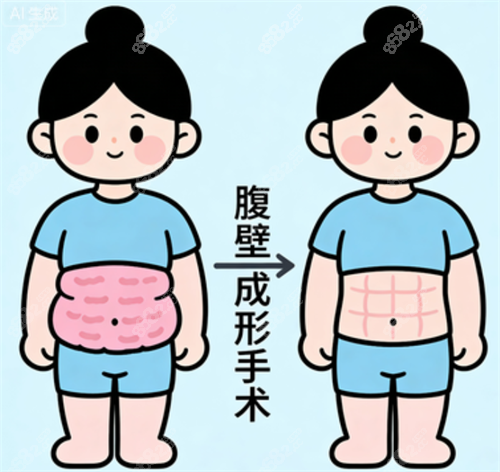腹壁成形前后的對比