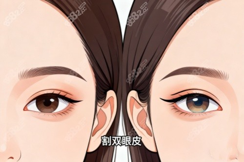 全切雙眼皮前后對比圖