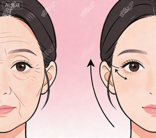 面部提升前后的對比