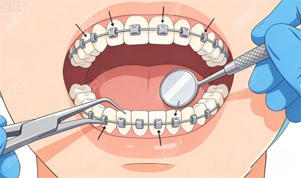 牙齒矯正操作卡通圖片