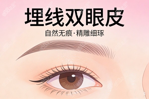 埋線雙眼皮卡通圖展示